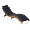 vidaXL Sun Lounger with Cushion Solid Acacia Wood Dark Grey