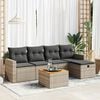 vidaXL 6 Piece Garden Sofa Set with Cushions Grey Poly Rattan