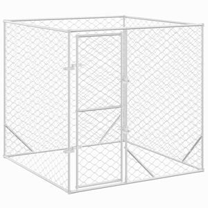 vidaXL Outdoor Dog Kennel Silver 2x2x2 m Galvanised Steel
