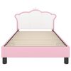 vidaXL Children's Bed Frame with Headboard Pink 90 x 190 cm PU