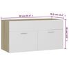 vidaXL Bathroom Furniture Set White and Sonoma Oak Engineered Wood