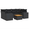vidaXL 7 Piece Garden Sofa Set with Cushions Black Poly Rattan
