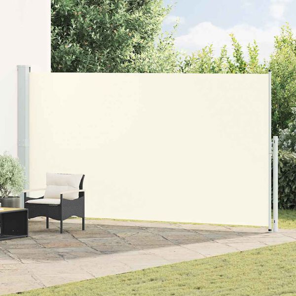 vidaXL Patio Retractable Side Awning 200x500 cm Cream