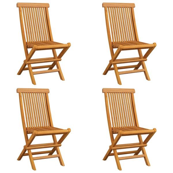 vidaXL Garden Chairs with Anthracite Cushions 4 pcs Solid Teak Wood