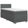 vidaXL Box Spring Bed with Mattress Dark Grey 107 x 203 cm Fabric