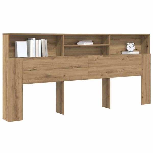 vidaXL Headboard Cabinet with Shelf Artisan Oak 220 x 19 x 101.5 cm