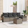 vidaXL Sofa Set with Cushion with Storage 6 pcs Grey Poly Rattan