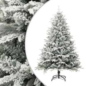 vidaXL Artificial Christmas Tree | Green with white flocking | PVC and PE, Steel