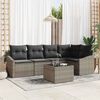 vidaXL Sofa Set with Cushion 6 pcs Grey Poly Rattan