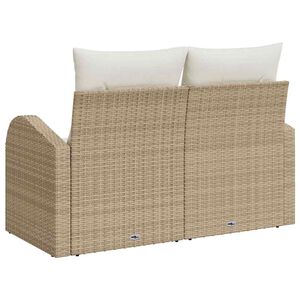 vidaXL Garden Sofa Beige 124 x 62 x 69cm Poly Rattan