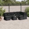 vidaXL 10 Piece Garden Sofa Set with Cushions Black Poly Rattan