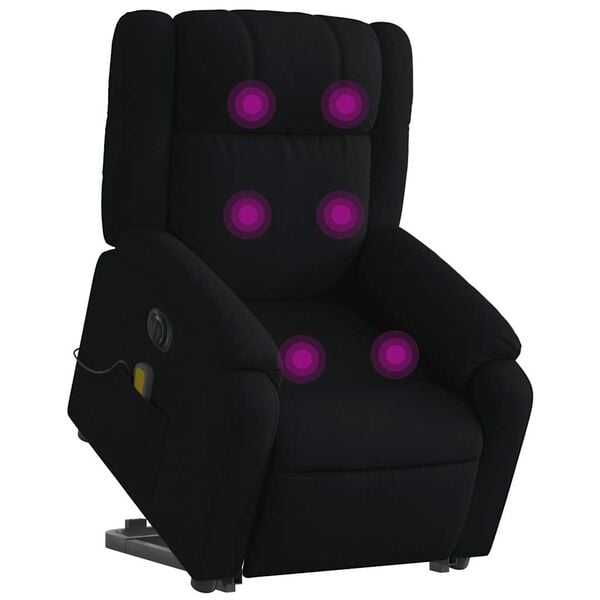 vidaXL Electric Stand up Massage Recliner Chair Black Fabric