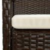 vidaXL Garden Chair with Cushion Poly Rattan Brown
