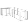 vidaXL Dog Kennel | Silver and Silver Grey | Polyethylene, Powder-Coated Steel