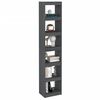 vidaXL Book Cabinet/Room Divider Grey 40x30x199 cm Solid Pinewood