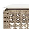 vidaXL Garden Stool with Cushion Beige 63.5x56x32 cm Poly Rattan