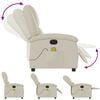 vidaXL Electric Massage Recliner Chair Cream Faux Leather