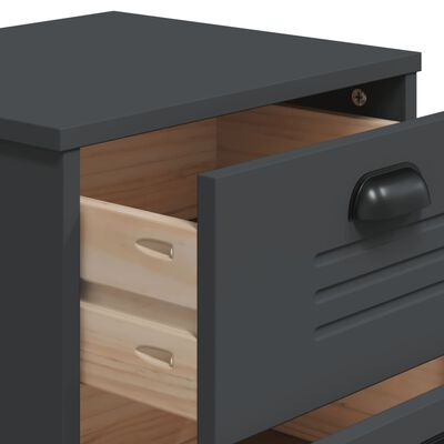 vidaXL Bedside Cabinet VIKEN Anthracite Grey Engineered Wood