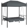 vidaXL Garden Swing Bench with Canopy Dark Grey&nbsp;Steel