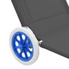 vidaXL Folding Sun Lounger with Canopy and Wheels Steel Grey