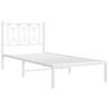 vidaXL Metal Bed Frame without Mattress with Headboard White 90x190cm