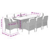 vidaXL 9 Piece Garden Dining Set with Cushions Grey Poly Rattan