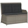 vidaXL 3 Piece Garden Sofa Set with Cushions Grey Poly Rattan