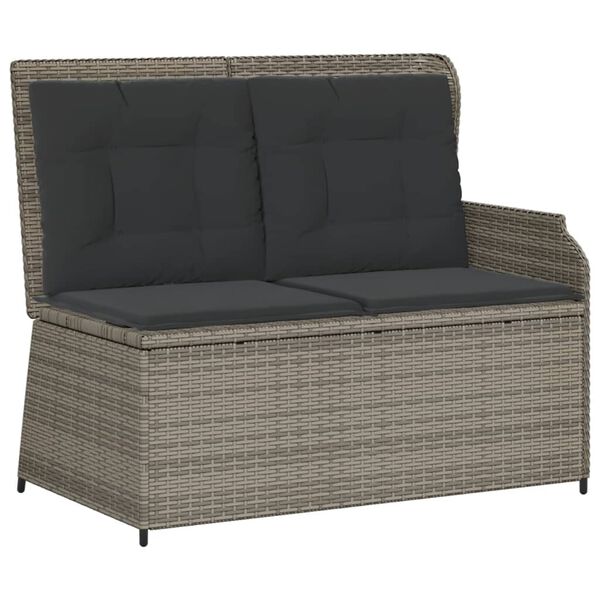 vidaXL 3 Piece Garden Sofa Set with Cushions Grey Poly Rattan