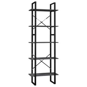 vidaXL 5-Tier Book Cabinet Grey 60x30x175 cm Solid Wood Pine