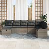 vidaXL Sofa Set with Cushion with Storage 8 pcs Grey Poly Rattan