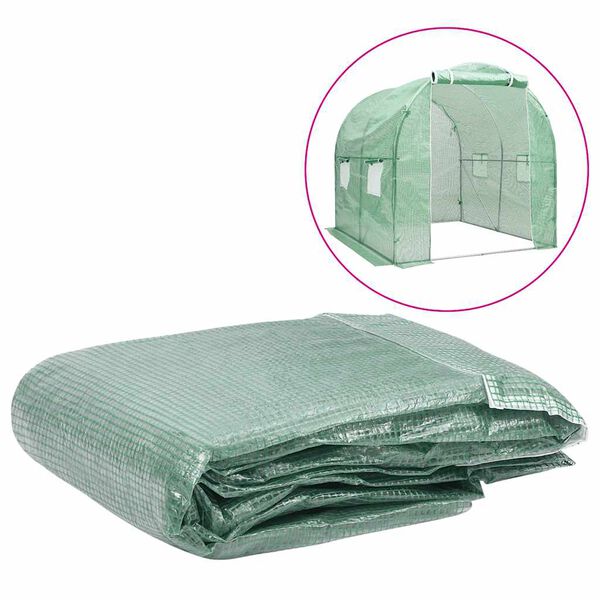 vidaXL Greenhouse Replacement Cover (4 m&sup2;) 200x200x200 cm Green