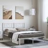 vidaXL Metal Bed Frame without Mattress with Headboard White 135x190cm
