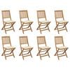 vidaXL Folding Outdoor Chairs with Cushions 8 pcs Solid Wood Acacia