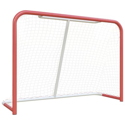 vidaXL Hockey Goal with Net Red&White 153x60x118 cm Steel&Polyester