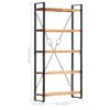vidaXL 5-Tier Bookcase 90x30x180 cm Solid Acacia Wood
