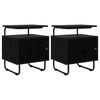 vidaXL Bedside Cabinet 2 pcs Black Oak 40 x 36.5 x 50 cm
