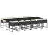 vidaXL 13 Piece Garden Dining Set with Cushions Black Poly Rattan