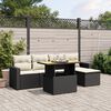 vidaXL 6 Piece Garden Sofa Set with Cushions Black Poly Rattan