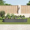 vidaXL Garden Raised Bed 320x80x44 cm Galvanised Steel Grey