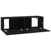 vidaXL Wall TV Cabinets 2 pcs Black 100x30x30 cm Engineered Wood