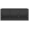 vidaXL Coffee Table with Glass Doors Black 102x50x42 cm