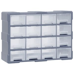 vidaXL Multi-drawer Organiser with 16 Middle Drawers 52x16x37 cm