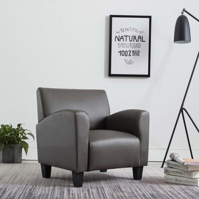 vidaXL Sofa Chair Grey Faux Leather