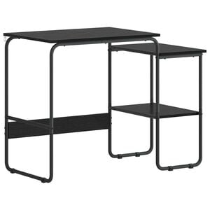 vidaXL Desk with Storage Black Oak 100 x 50 x 75 cm