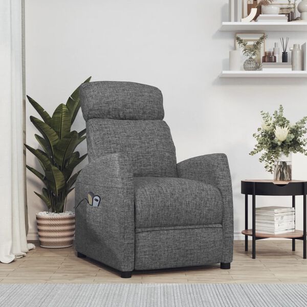 vidaXL Stand up Massage Chair Dark Grey Fabric
