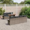 vidaXL Garden Sofa Set with Storage 8 pcs Grey Poly rattan
