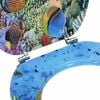 vidaXL Soft-Close Toilet Seat Deep Sea Blue 44 x 38 cm MDF board