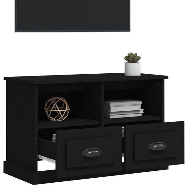 vidaXL TV Cabinet Black 80x35x50 cm Engineered Wood