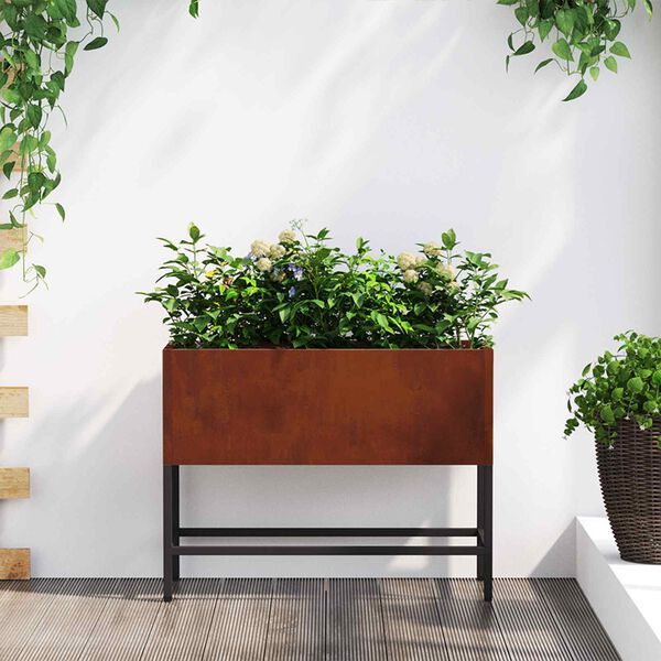 vidaXL Raised Garden Planter Rusty 60 x 26 x 45 cm Weathering Steel