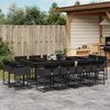 vidaXL 13 Piece Garden Dining Set with Cushions Black Poly Rattan